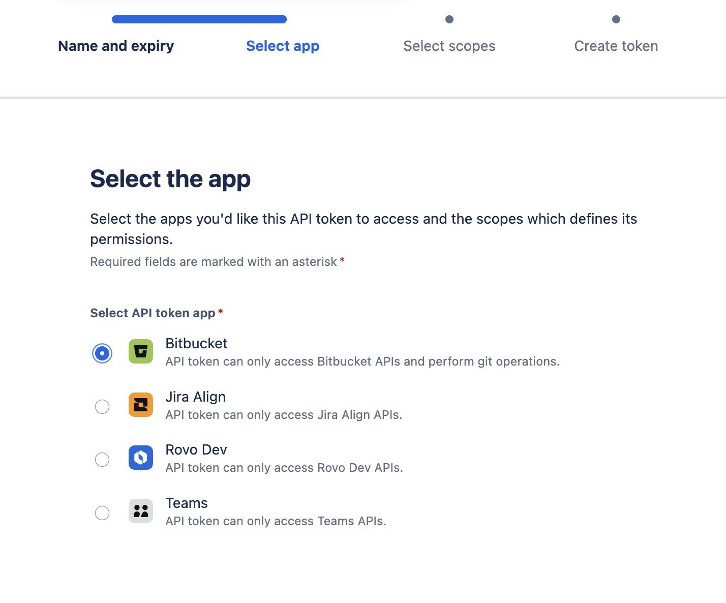 Select Bitbucket App